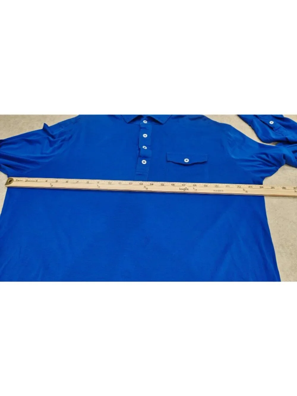 Polo Ralph Lauren Polo Shirt Mens XL Blue Popover Long Sleeve Pocket Jersey
